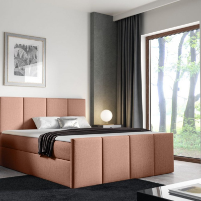 Bett mit Matratze und Lattenrost LOLA – 200x200, lachsrosa + KOSTENLOSER Topper