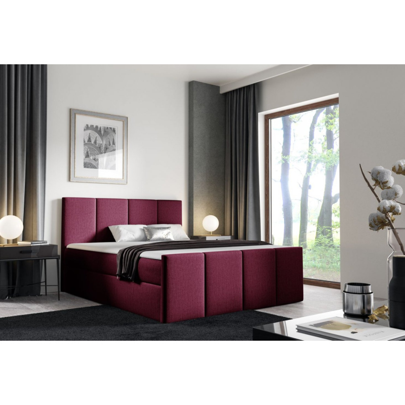 Bett mit Matratze und Lattenrost LOLA – 200x200, rot 2 + KOSTENLOSER Topper