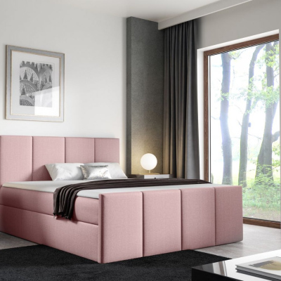 Bett mit Matratze und Lattenrost LOLA – 200x200, rosa + KOSTENLOSER Topper