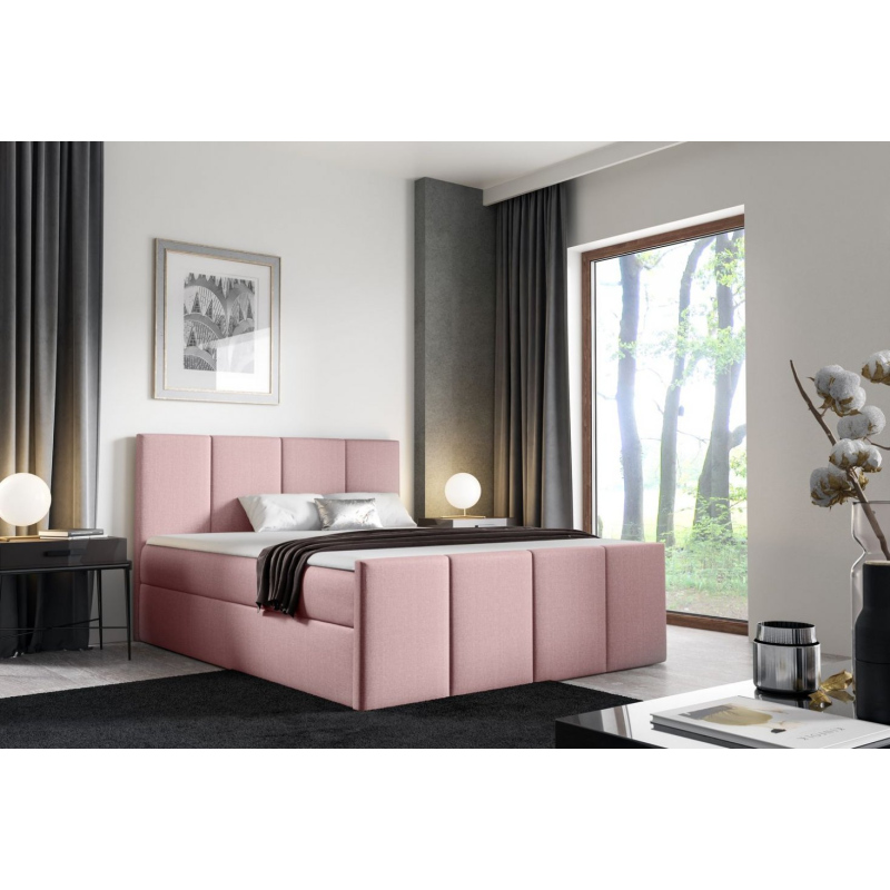 Bett mit Matratze und Lattenrost LOLA – 200x200, rosa + KOSTENLOSER Topper