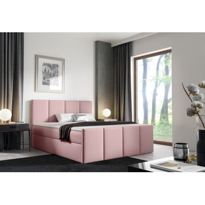 Bett mit Matratze und Lattenrost LOLA – 200x200, rosa + KOSTENLOSER Topper