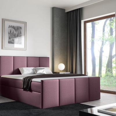 Bett mit Matratze und Lattenrost LOLA – 200x200, lila 1 + KOSTENLOSER Topper