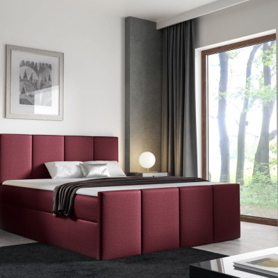 Bett mit Matratze und Lattenrost LOLA – 200x200, rot 1 + KOSTENLOSER Topper