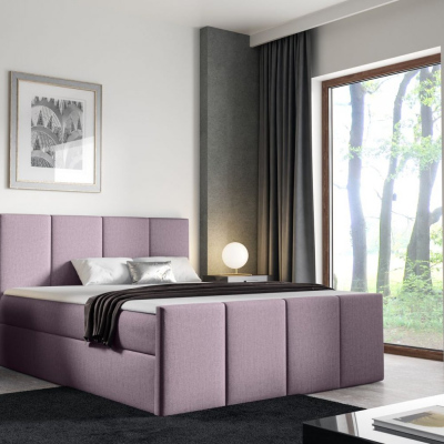 Bett mit Matratze und Lattenrost LOLA – 180x200, lila 2 + KOSTENLOSER Topper