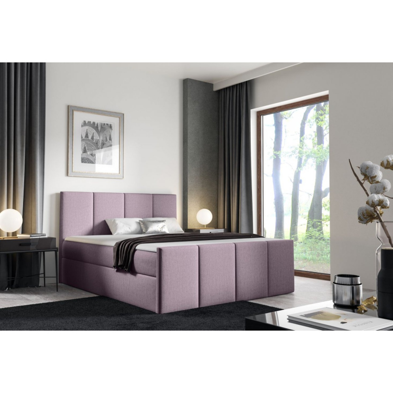 Bett mit Matratze und Lattenrost LOLA – 180x200, lila 2 + KOSTENLOSER Topper