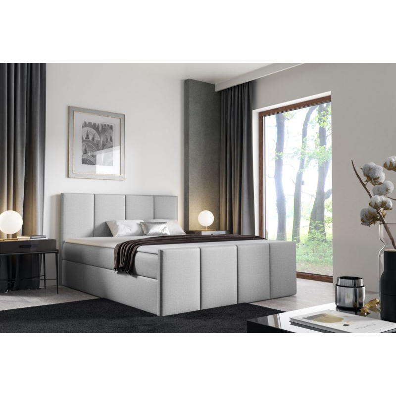 Bett mit Matratze und Lattenrost LOLA – 180x200, hellgrau 1 + KOSTENLOSER Topper