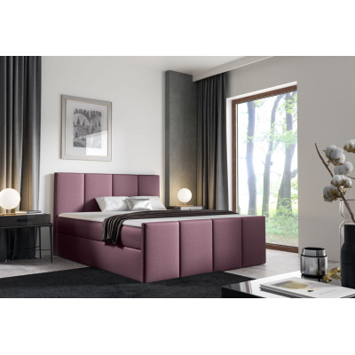 Bett mit Matratze und Lattenrost LOLA – 180x200, lila 1 + KOSTENLOSER Topper