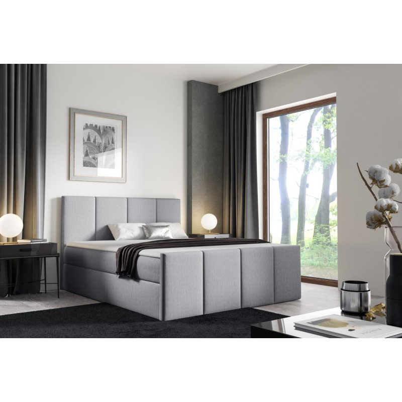 Bett mit Matratze und Lattenrost LOLA – 120x200, hellgrau 2 + KOSTENLOSER Topper