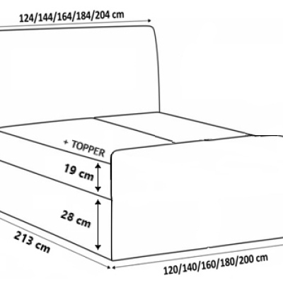 Doppelbett CHLOE – 200x200, grün 2 + GRATIS-Topper