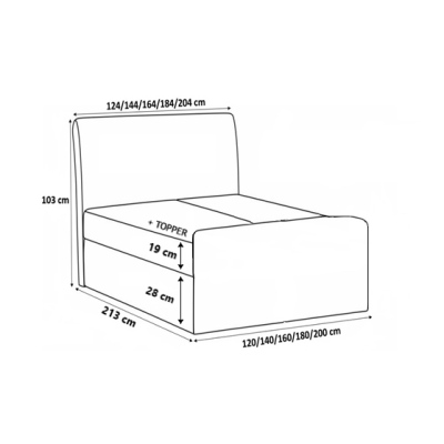 Doppelbett CHLOE – 200x200, schwarzes Öko-Leder + KOSTENLOSE Auflage