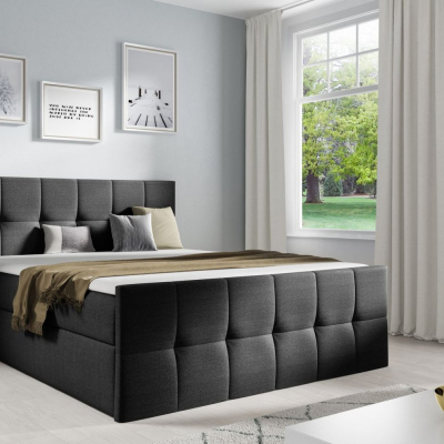 Doppelbett CHLOE – 200x200, schwarz + GRATIS-Topper