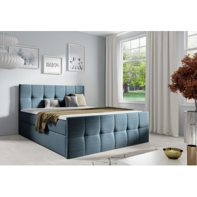 Doppelbett CHLOE – 200x200, blau 2 + GRATIS-Topper