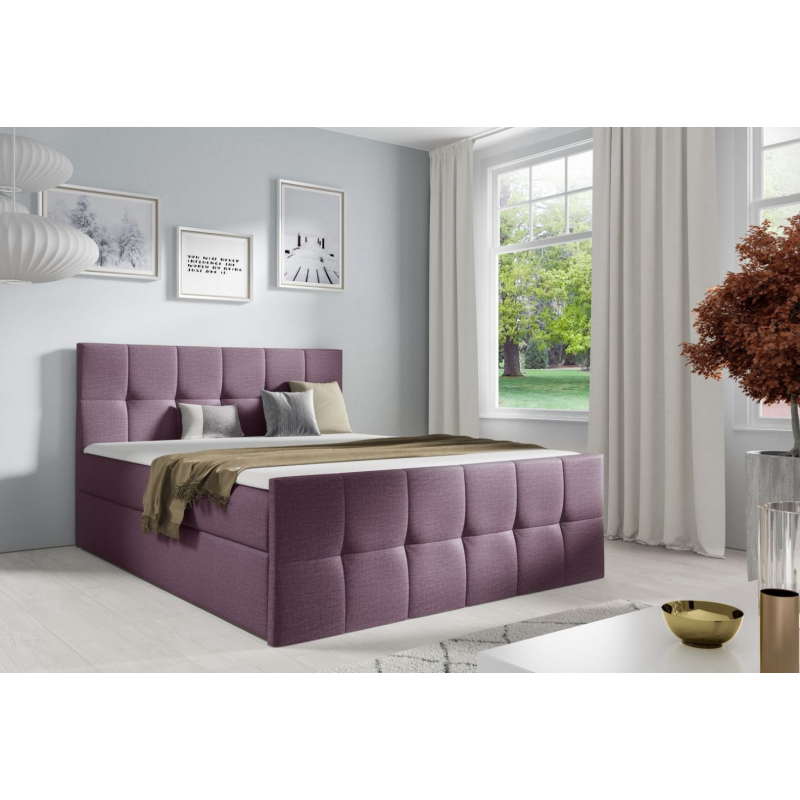 Doppelbett CHLOE – 200x200, lila 1 + GRATIS-Topper