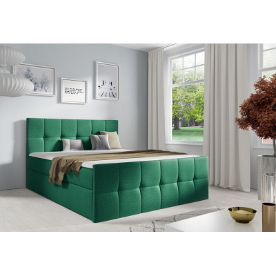 Doppelbett CHLOE – 200x200, grün 1 + GRATIS-Topper