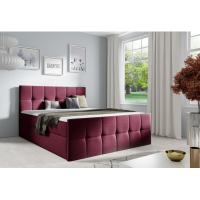 Doppelbett CHLOE – 200x200, rot + GRATIS-Topper