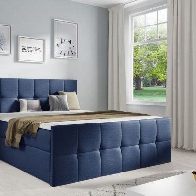 Doppelbett CHLOE – 200x200, blau 3 + GRATIS-Topper