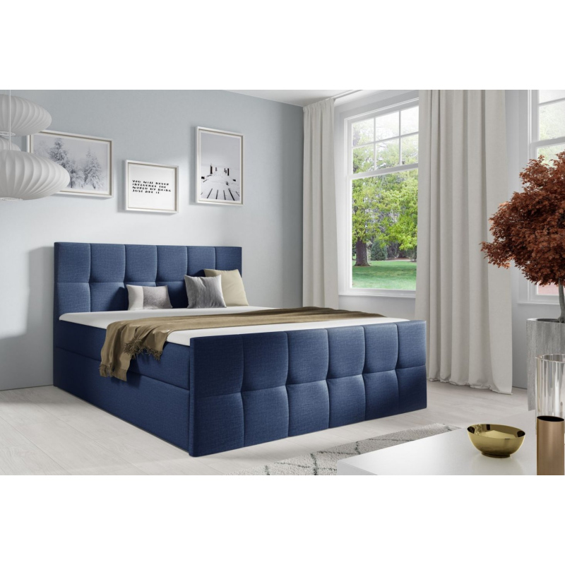 Doppelbett CHLOE – 200x200, blau 3 + GRATIS-Topper