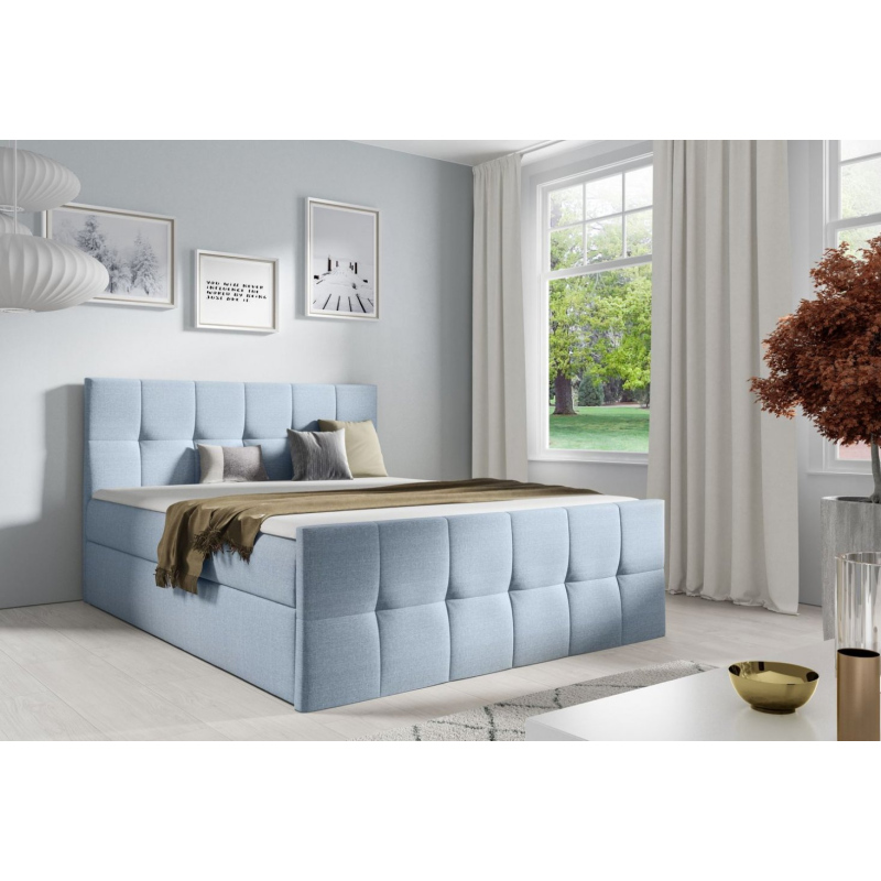 Doppelbett CHLOE – 180x200, hellblau + GRATIS-Topper