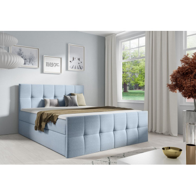 Doppelbett CHLOE – 180x200, hellblau + GRATIS-Topper