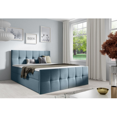 Doppelbett CHLOE – 180x200, blau 1 + GRATIS-Topper