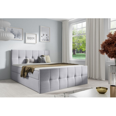 Doppelbett CHLOE – 180x200, hellgrau 2 + GRATIS-Topper