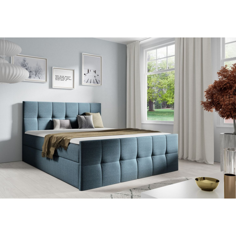 Doppelbett CHLOE – 180x200, blau 2 + GRATIS-Topper