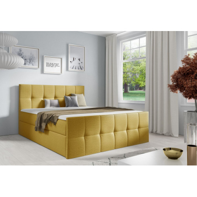 Doppelbett CHLOE – 180x200, gelb + GRATIS-Topper