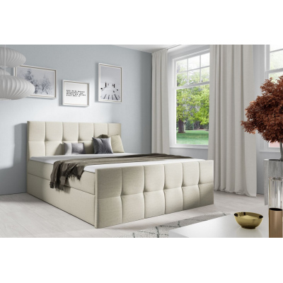 Doppelbett CHLOE – 180x200, beige 1 + GRATIS-Topper