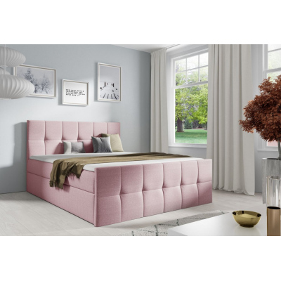 Doppelbett CHLOE – 160x200, rosa + GRATIS-Topper