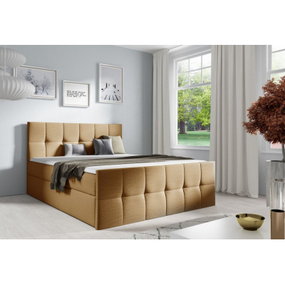 Doppelbett CHLOE – 160x200, hellbraun + GRATIS-Topper