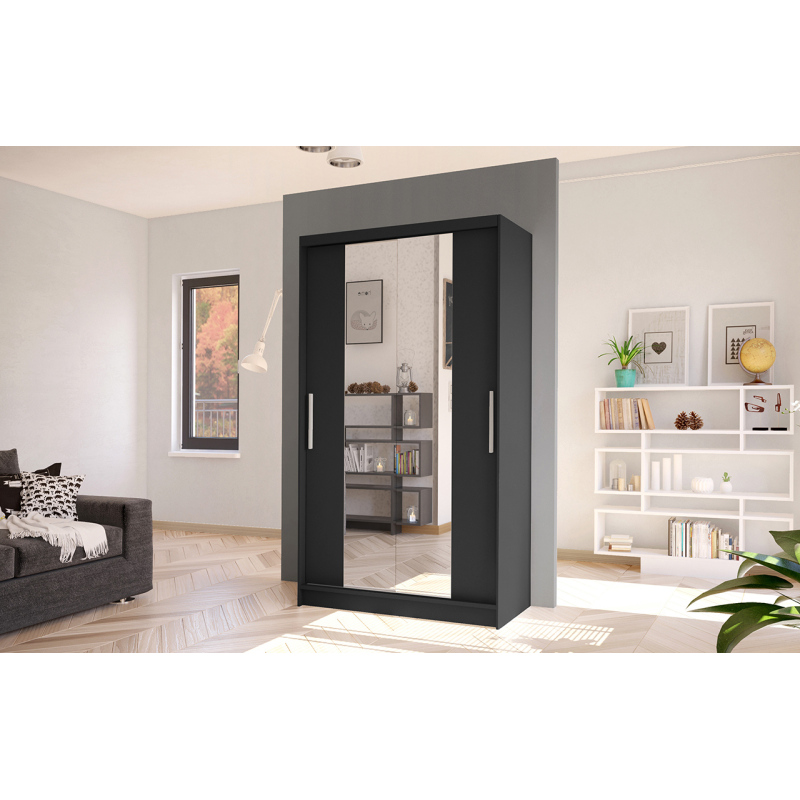 Moderner Kleiderschrank BRUNO 2 – Breite 100 cm, schwarz