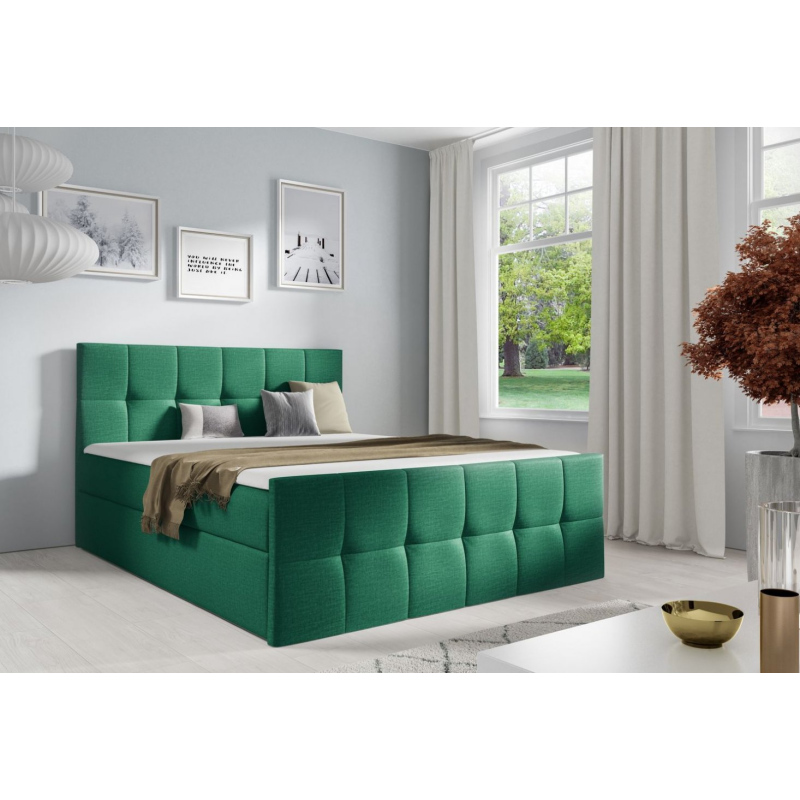 Doppelbett CHLOE – 160x200, grün 1 + GRATIS-Topper