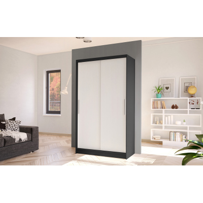 Moderner Kleiderschrank BRUNO 1 – Breite 100 cm, schwarz / weiß