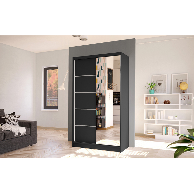 Eleganter Kleiderschrank ARINI 3 – Breite 100 cm, schwarz