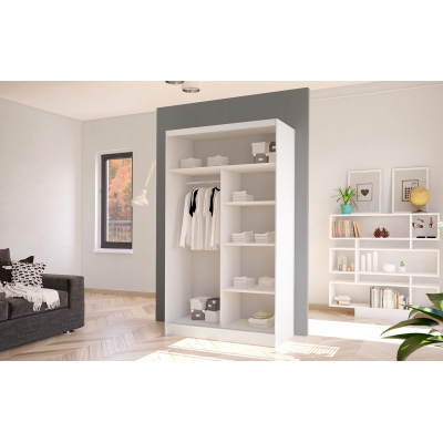 Eleganter Kleiderschrank ARINI 3 – Breite 100 cm, weiß / Sonoma-Eiche