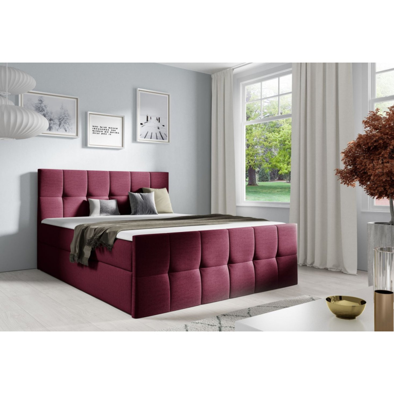 Doppelbett CHLOE – 140x200, rot + GRATIS-Topper