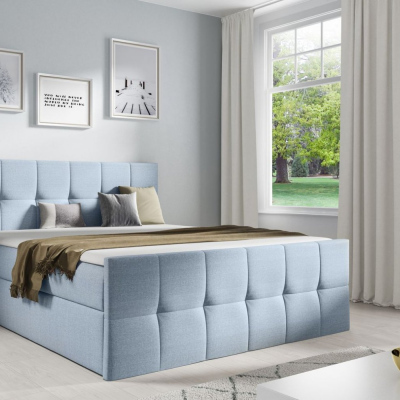 Einzelbett CHLOE – 120x200, hellblau + Gratis-Topper