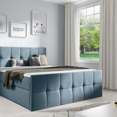 Einzelbett CHLOE – 120x200, blau + Gratis-Topper