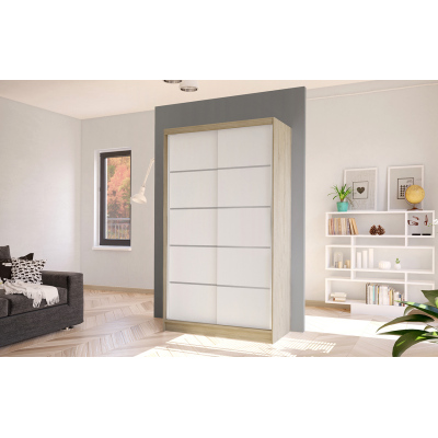 Eleganter Kleiderschrank ARINI 4 – Breite 100 cm, Sonoma-Eiche / weiß