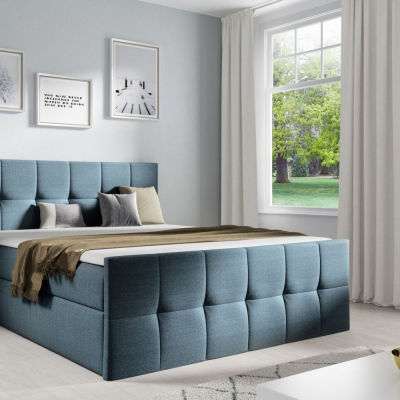 Einzelbett CHLOE – 120x200, blau 2 + Gratis-Topper