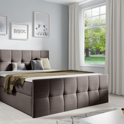 Einzelbett CHLOE – 120x200, braun + Gratis-Topper