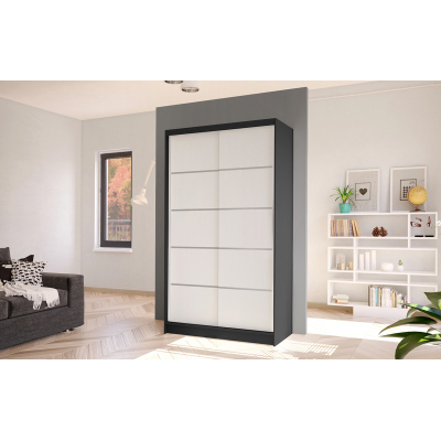 Eleganter Kleiderschrank ARINI 4 – Breite 100 cm, weiß / schwarz