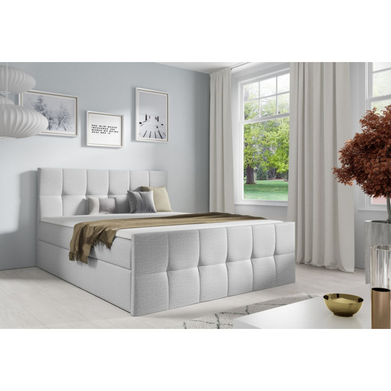 Einzelbett CHLOE – 120x200, hellgrau 1 + Gratis-Topper