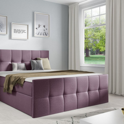 Einzelbett CHLOE – 120x200, lila 1 + Gratis-Topper