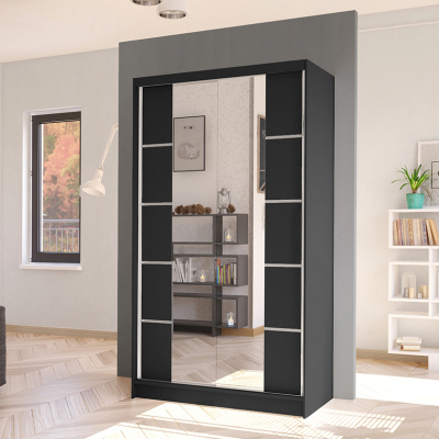 Eleganter Kleiderschrank ARINI 5 – Breite 100 cm, schwarz