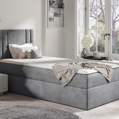 Boxspringbett CELESTA MINI – 100x200, Grau + GRATIS Topper