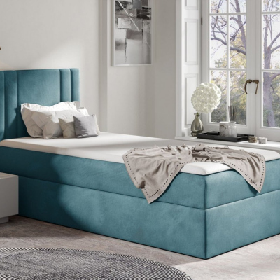 Boxspringbett CELESTA MINI – 100x200, Blau + GRATIS Topper