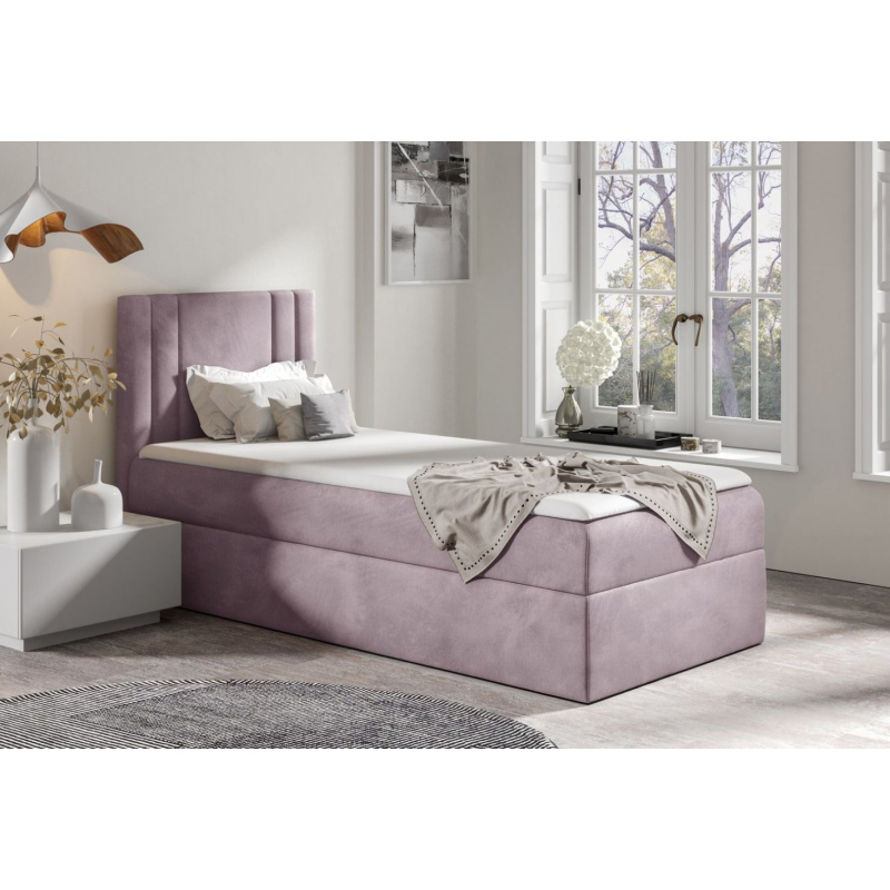 Boxspringbett CELESTA MINI – 100x200, Lila + GRATIS Topper