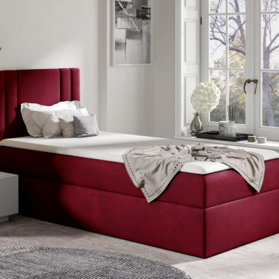 Boxspringbett CELESTA MINI – 100x200, Rot + GRATIS Topper