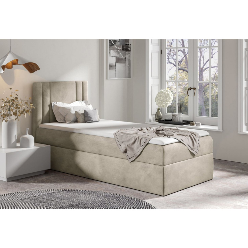 Boxspringbett CELESTA MINI – 100x200, Beige + GRATIS Topper